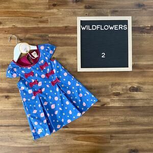 NWT Wildflowers Pocketful of Wonder Blue Burgundy Space Moonwalk Planets Dress 2